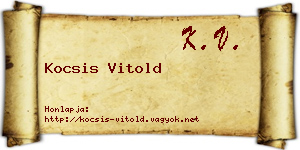 Kocsis Vitold névjegykártya